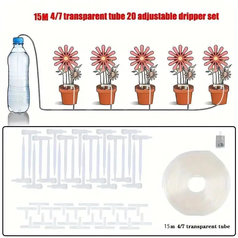 Garden Adjustable valve Drip Irrigation Kit Potted Plant Watering Device 4/7mmHose Watering Saving Micro Dripper Greenhouse