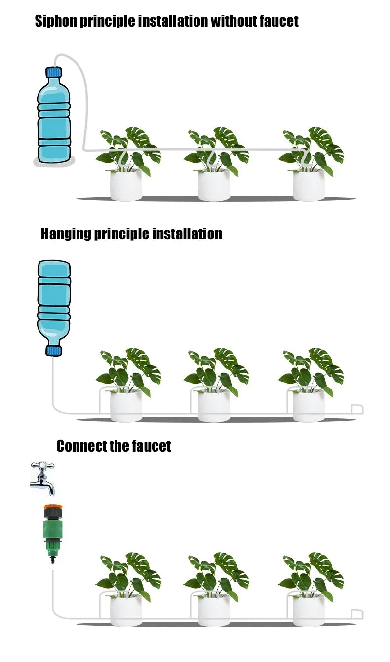 Garden Adjustable valve Drip Irrigation Kit Potted Plant Watering Device 4/7mmHose Watering Saving Micro Dripper Greenhouse